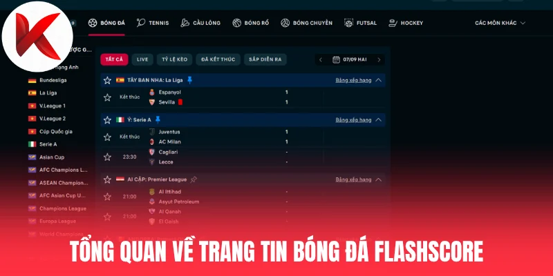 Tổng quan về trang tin bóng đá Flashscore
